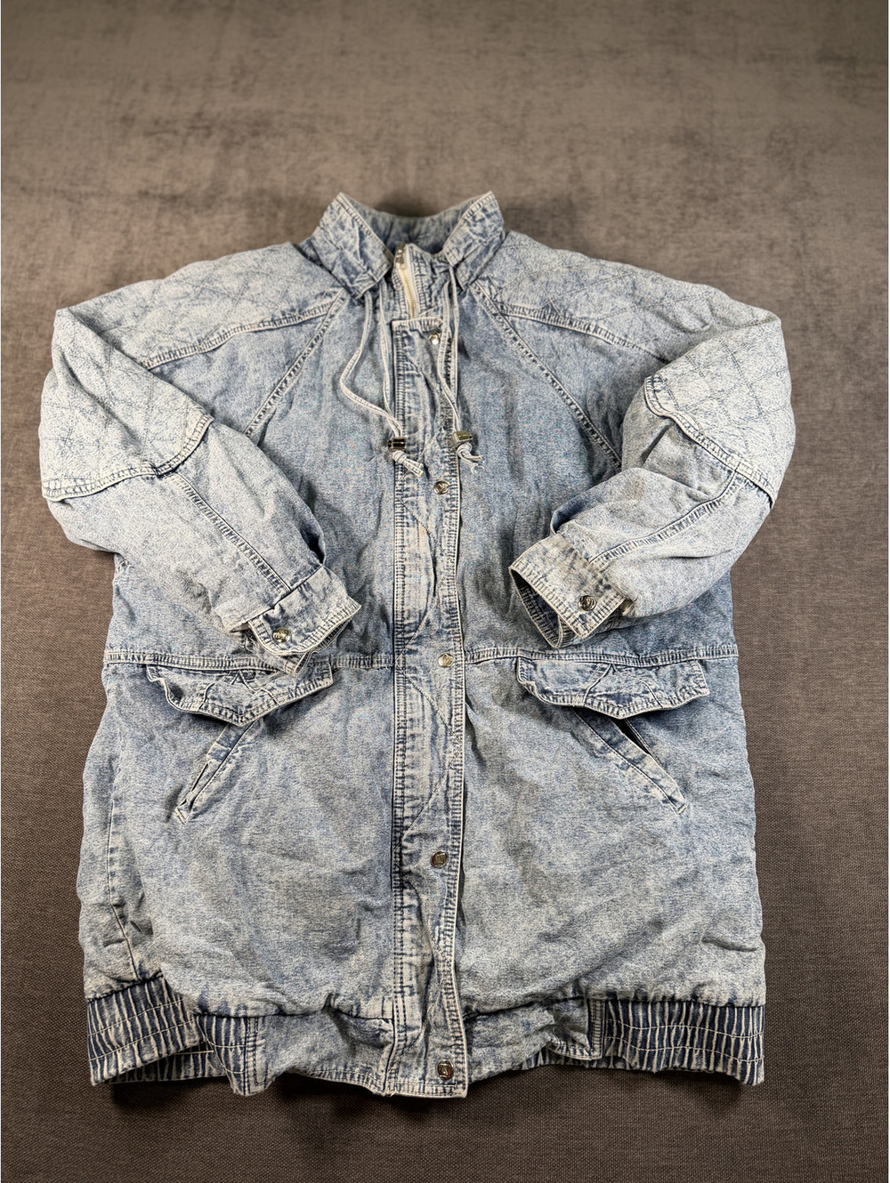 Vintage Andy Johns Light Blue Quilted Denim Jacket, Size Large